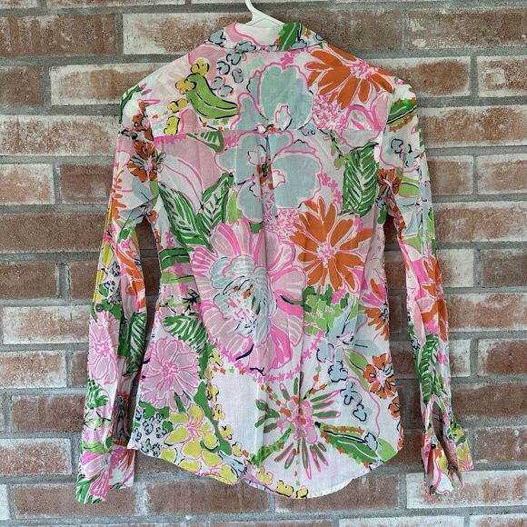 Lilly Pulitzer Target Nosey Posey Button Down Floral Pattern Size XS Cotton - Picture 7 of 9